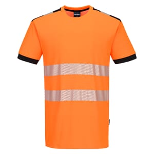PORTWEST PW3 HI-VIS T-SKJORTE ORANSJ/SVART