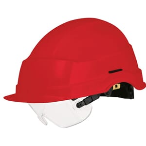 IRIS II VERNEHJELM RØD VENTILERT U/ID-KORTHOLDER