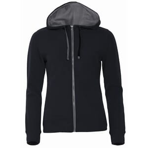 CLIQUE CLASSIC HOODY FULL ZIP DAME SVART
