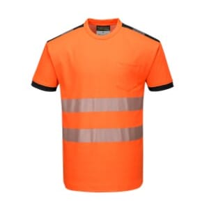 PORTWEST T181 - PW3 HI-VIS T-SKJORTE ORANGE/SORT