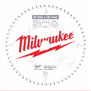 MILWAUKEE SIRKELSAGBLAD 254X30X3,0X60