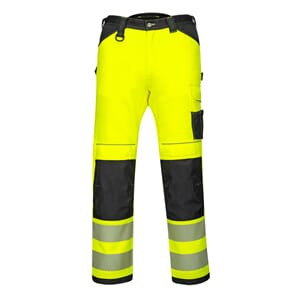 PORTWEST PW3 Hi-Vis arbeidsbukse kl.2 Gul/Sort