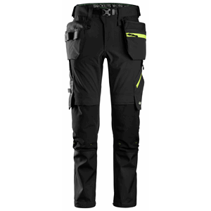 SNICKERS 6940 Softshell Stretch håndtverksbukse sort/gul