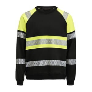 JOBMAN SWEATSHIRT HI-VIS SORT / GUL