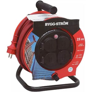 BYGG-STRØM KABELTROMMEL 4-V 25 M