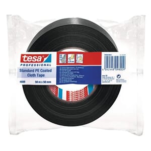 TESA TEKSTILTAPE PE-BELAGT SORT 50MMX50M