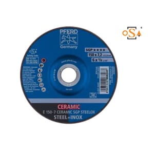 PFERD SLIPESKIVE 150X7,2X22,23 CERAMIC SG STEELOX