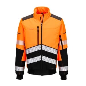 PORTWEST EV4 HI-VIS SOFTSHELL BOMBERJAKKE 3L ORANSJE/SORT